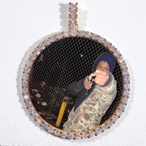 LARGE 3D CIRCLE CUSTOM PICTURE PENDANT