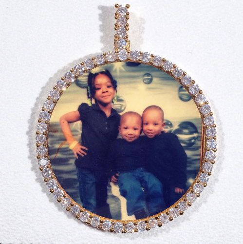 LARGE 3D CIRCLE CUSTOM PICTURE PENDANT
