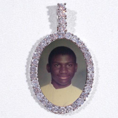 Large 3D Oval Custom Picture Pendant