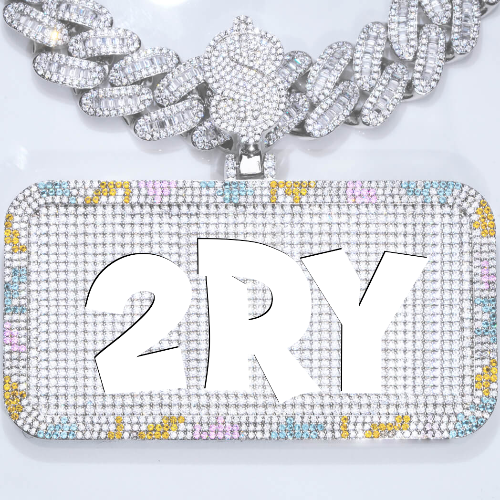 CUSTOM LETTER NECKLACE 3D COLORFUL SQUARE