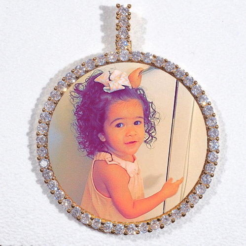 LARGE 3D CIRCLE CUSTOM PICTURE PENDANT