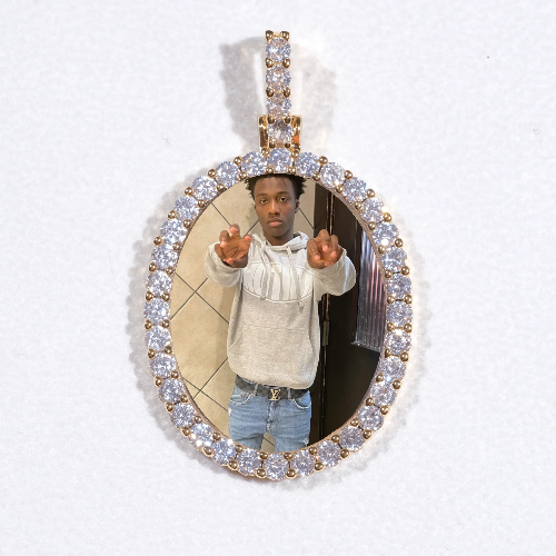 3D Oval Custom Picture Pendant