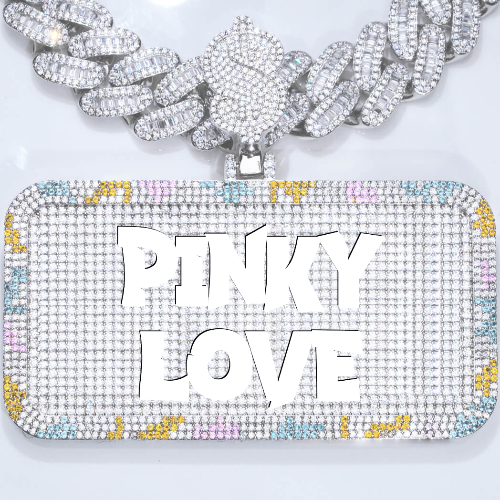 CUSTOM LETTER NECKLACE 3D COLORFUL SQUARE