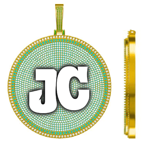 CUSTOM LETTER NECKLACE 3D BIG DISC