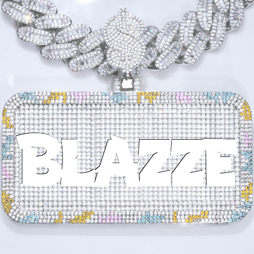 CUSTOM LETTER NECKLACE 3D COLORFUL SQUARE