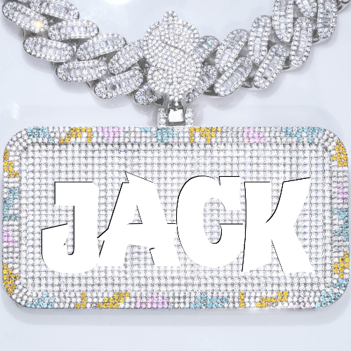 CUSTOM LETTER NECKLACE 3D COLORFUL SQUARE
