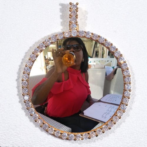 LARGE 3D CIRCLE CUSTOM PICTURE PENDANT