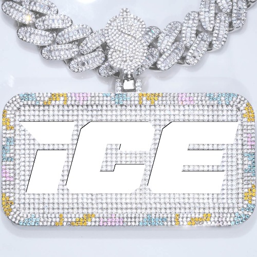 CUSTOM LETTER NECKLACE 3D COLORFUL SQUARE