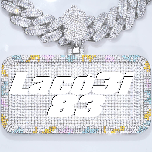 CUSTOM LETTER NECKLACE 3D COLORFUL SQUARE