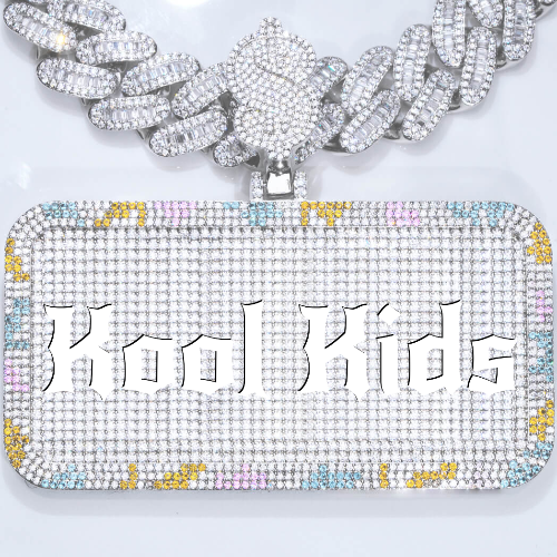 CUSTOM LETTER NECKLACE 3D COLORFUL SQUARE