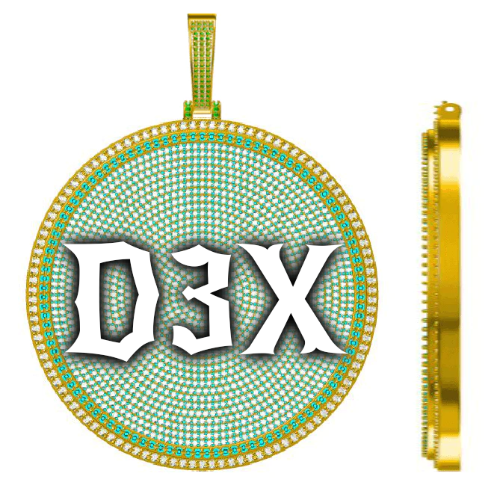 CUSTOM LETTER NECKLACE 3D BIG DISC