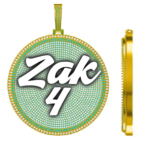 CUSTOM LETTER NECKLACE 3D BIG DISC
