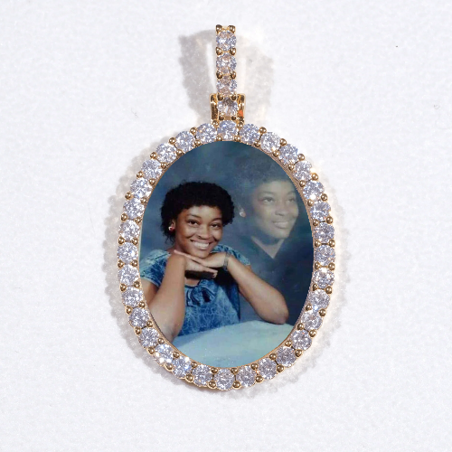 3D Oval Custom Picture Pendant