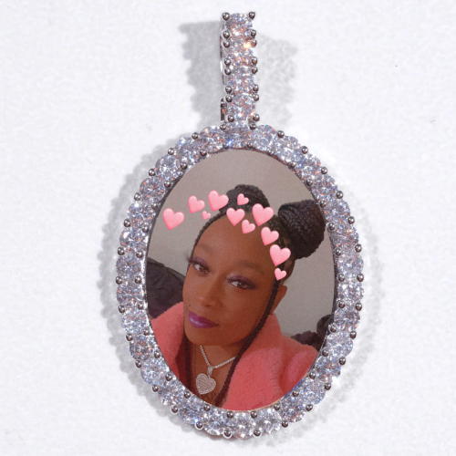 Large 3D Oval Custom Picture Pendant