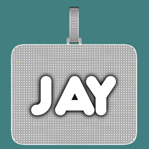 CUSTOM LETTER NECKLACE 3D BIG SQUARE
