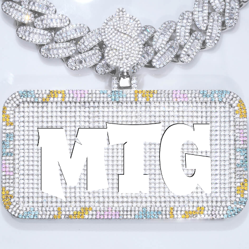 CUSTOM LETTER NECKLACE 3D COLORFUL SQUARE