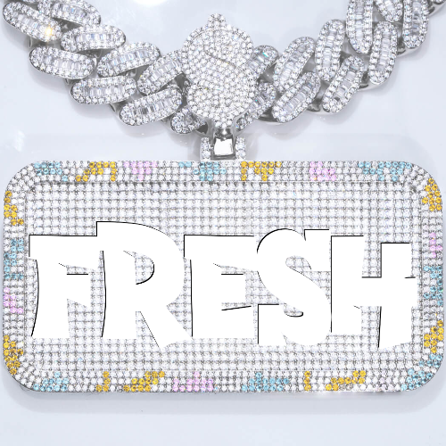 CUSTOM LETTER NECKLACE 3D COLORFUL SQUARE