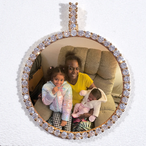 LARGE 3D CIRCLE CUSTOM PICTURE PENDANT