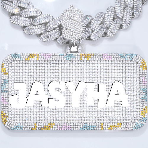 CUSTOM LETTER NECKLACE 3D COLORFUL SQUARE