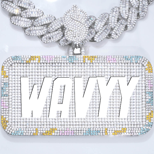 CUSTOM LETTER NECKLACE 3D COLORFUL SQUARE