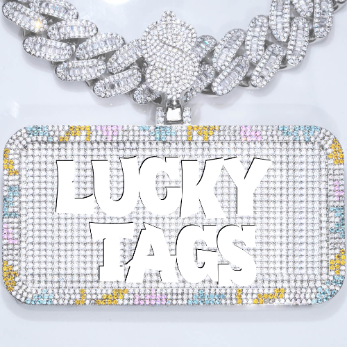 CUSTOM LETTER NECKLACE 3D COLORFUL SQUARE