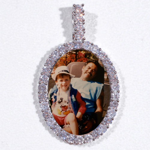 Large 3D Oval Custom Picture Pendant