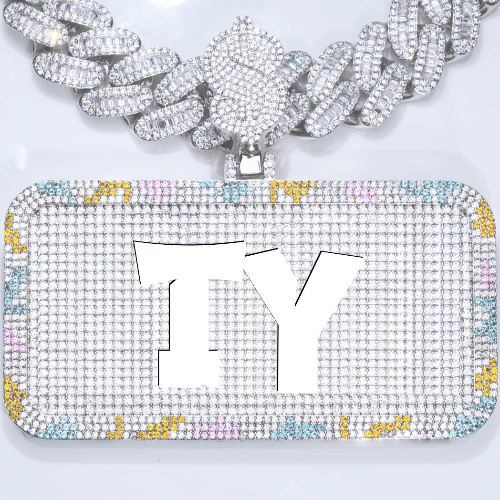 CUSTOM LETTER NECKLACE 3D COLORFUL SQUARE