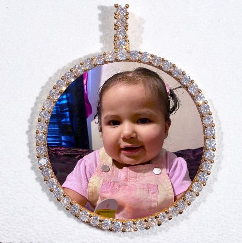 LARGE 3D CIRCLE CUSTOM PICTURE PENDANT