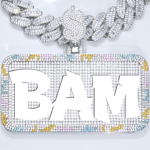 CUSTOM LETTER NECKLACE 3D COLORFUL SQUARE