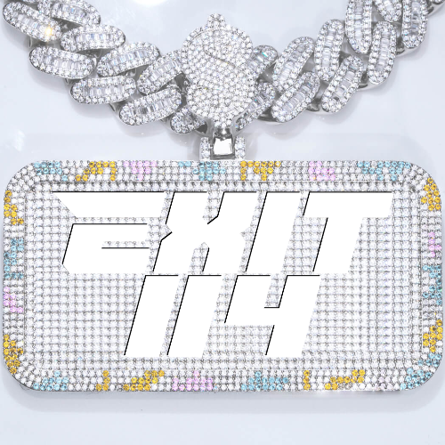 CUSTOM LETTER NECKLACE 3D COLORFUL SQUARE