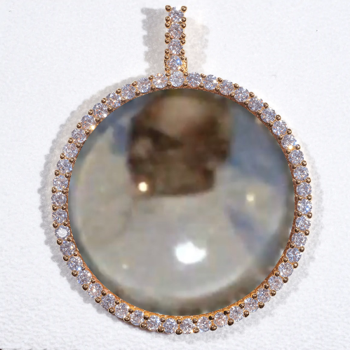 LARGE 3D CIRCLE CUSTOM PICTURE PENDANT