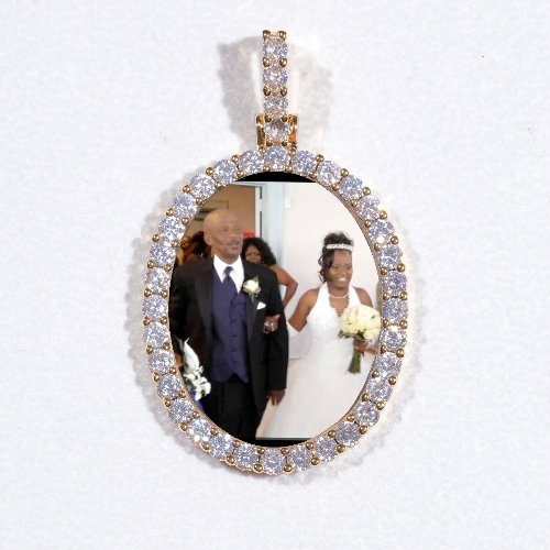 3D Oval Custom Picture Pendant