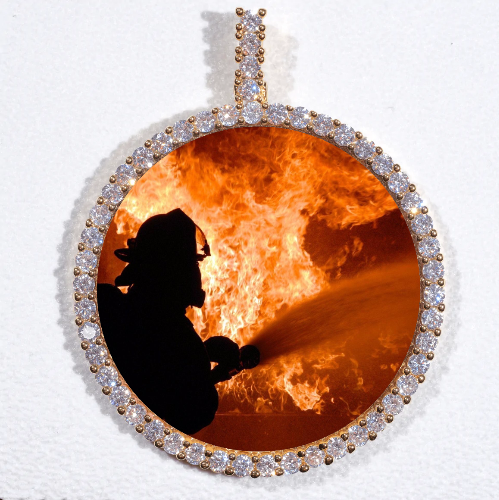 LARGE 3D CIRCLE CUSTOM PICTURE PENDANT