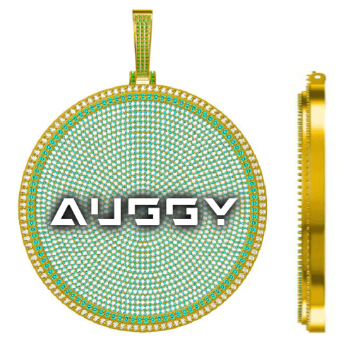 CUSTOM LETTER NECKLACE 3D BIG DISC