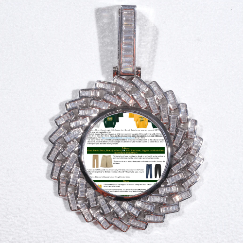 Large 3D Baguette Custom Picture Pendant