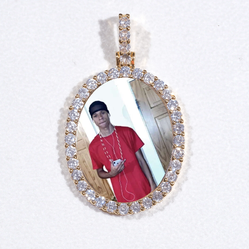 3D Oval Custom Picture Pendant