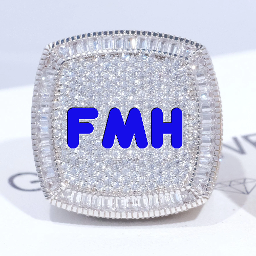 CUSTOM LETTER 3D ICED RING