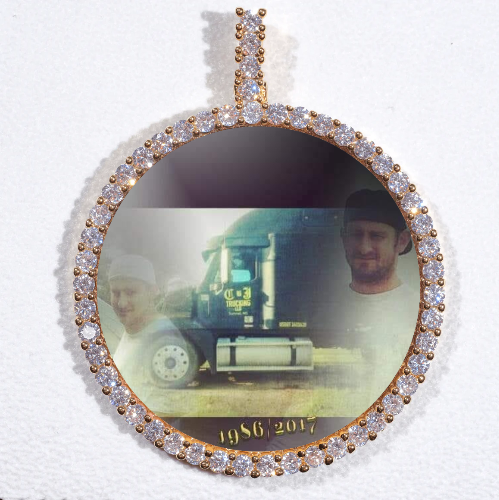 LARGE 3D CIRCLE CUSTOM PICTURE PENDANT