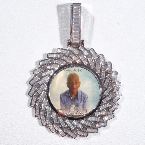 Large 3D Baguette Custom Picture Pendant