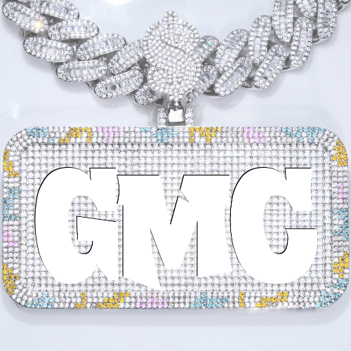 CUSTOM LETTER NECKLACE 3D COLORFUL SQUARE