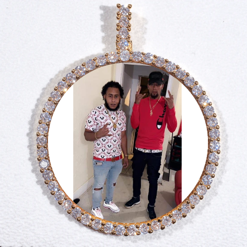 LARGE 3D CIRCLE CUSTOM PICTURE PENDANT