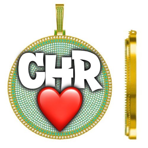 CUSTOM LETTER NECKLACE 3D BIG DISC