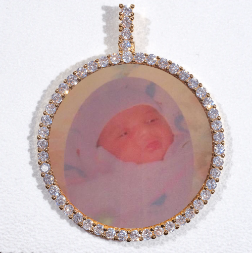 LARGE 3D CIRCLE CUSTOM PICTURE PENDANT