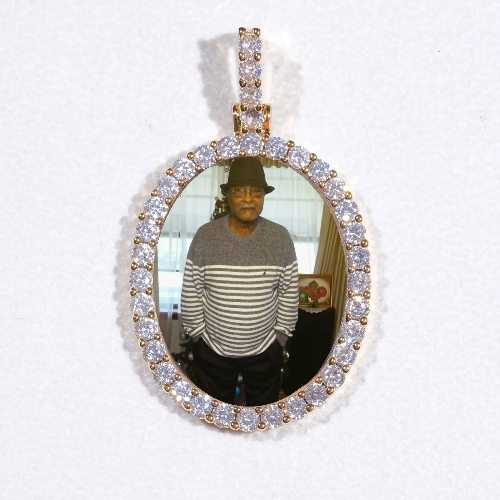 3D Oval Custom Picture Pendant
