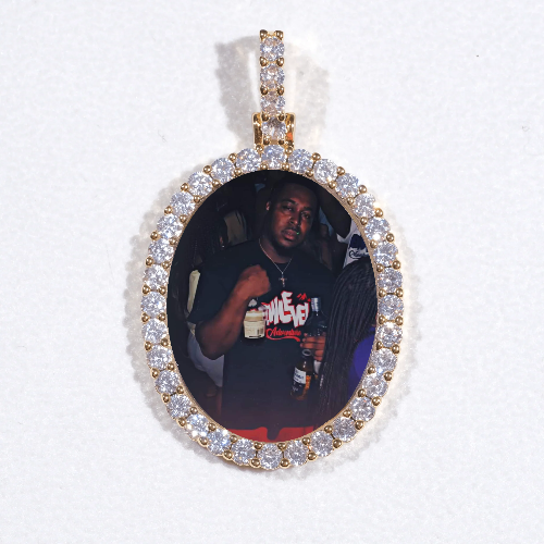 3D Oval Custom Picture Pendant