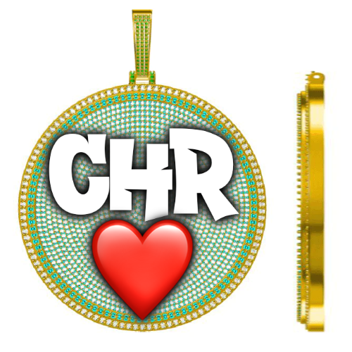 CUSTOM LETTER NECKLACE 3D BIG DISC