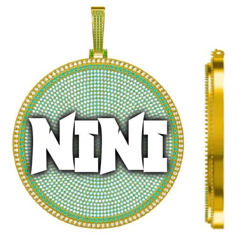 CUSTOM LETTER NECKLACE 3D BIG DISC