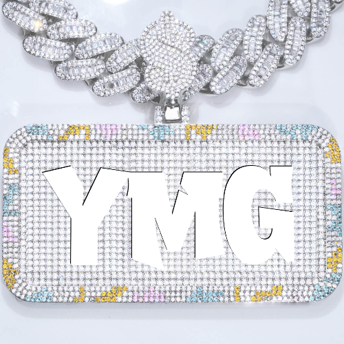 CUSTOM LETTER NECKLACE 3D COLORFUL SQUARE