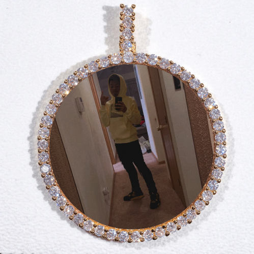 LARGE 3D CIRCLE CUSTOM PICTURE PENDANT