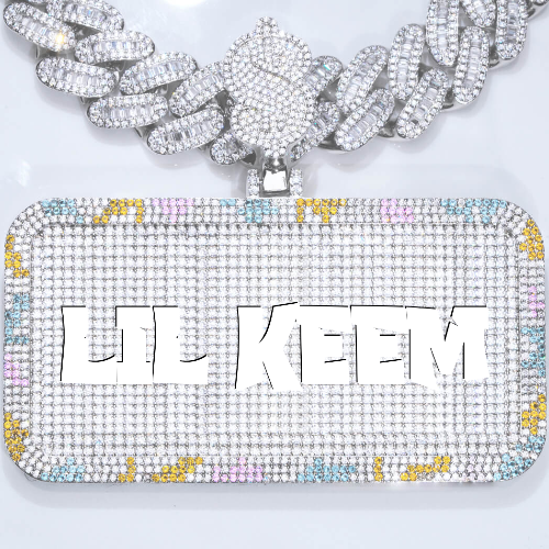 CUSTOM LETTER NECKLACE 3D COLORFUL SQUARE